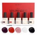 De Sera Gellak Kleuren Set Classic - 10ML - UV Gel Nagellak - Gelnagels Gel Lak - Gellac Nagels - Nagellakset Red/Black/White - Series No. 4 - Miss President